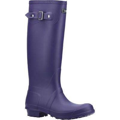 Cotswold Sandringham purple ladies waterproof buckle up wellington boot