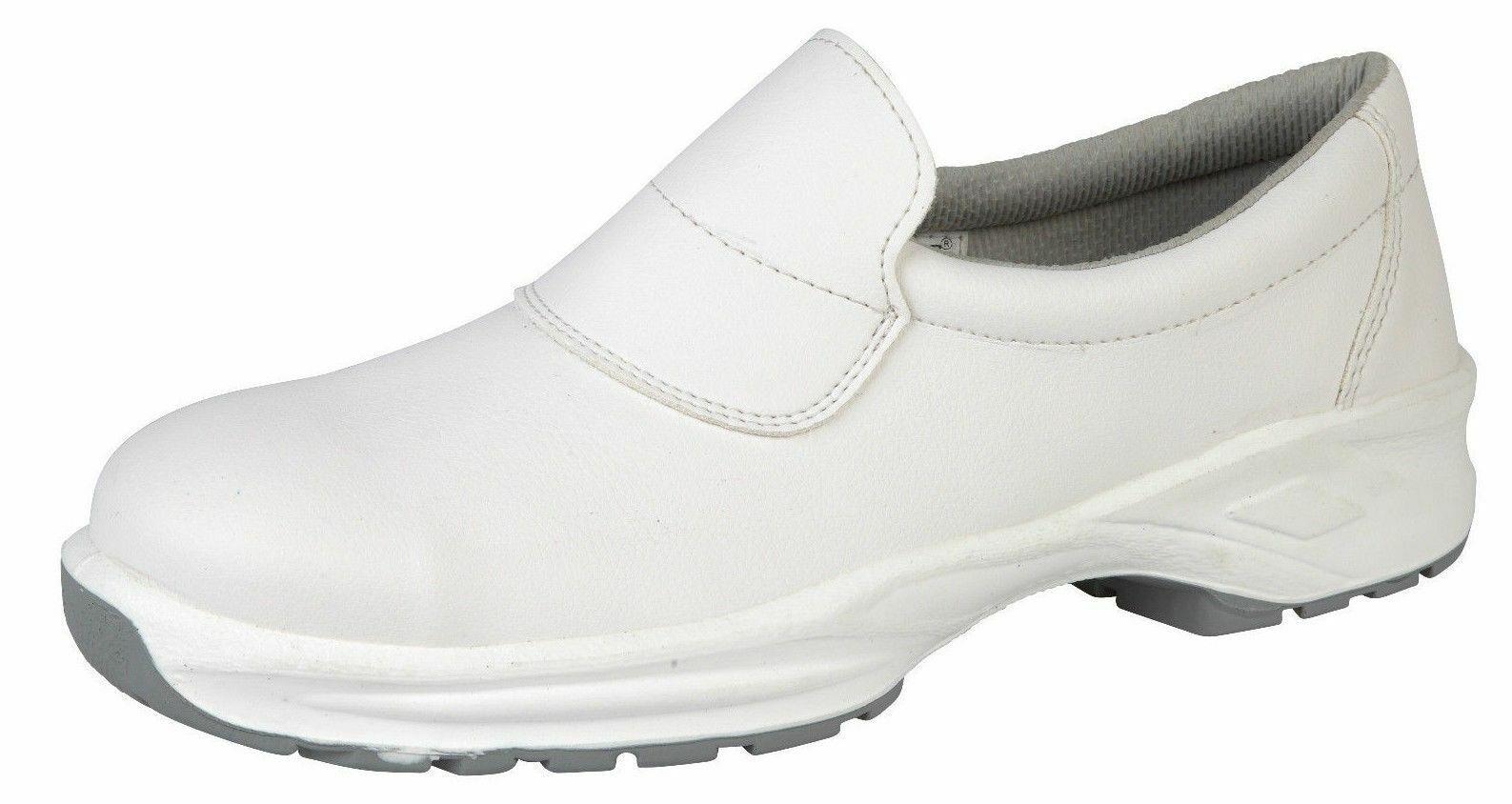 Himalayan S2 white microfibre slip-on food trade steel toe safety shoe #9950