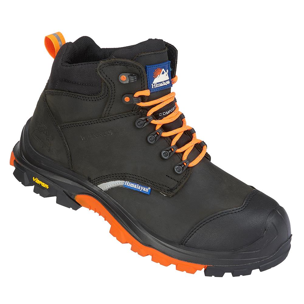 Himalayan Vibram black leather composite toe/midsole scuff-cap safety boot #5601