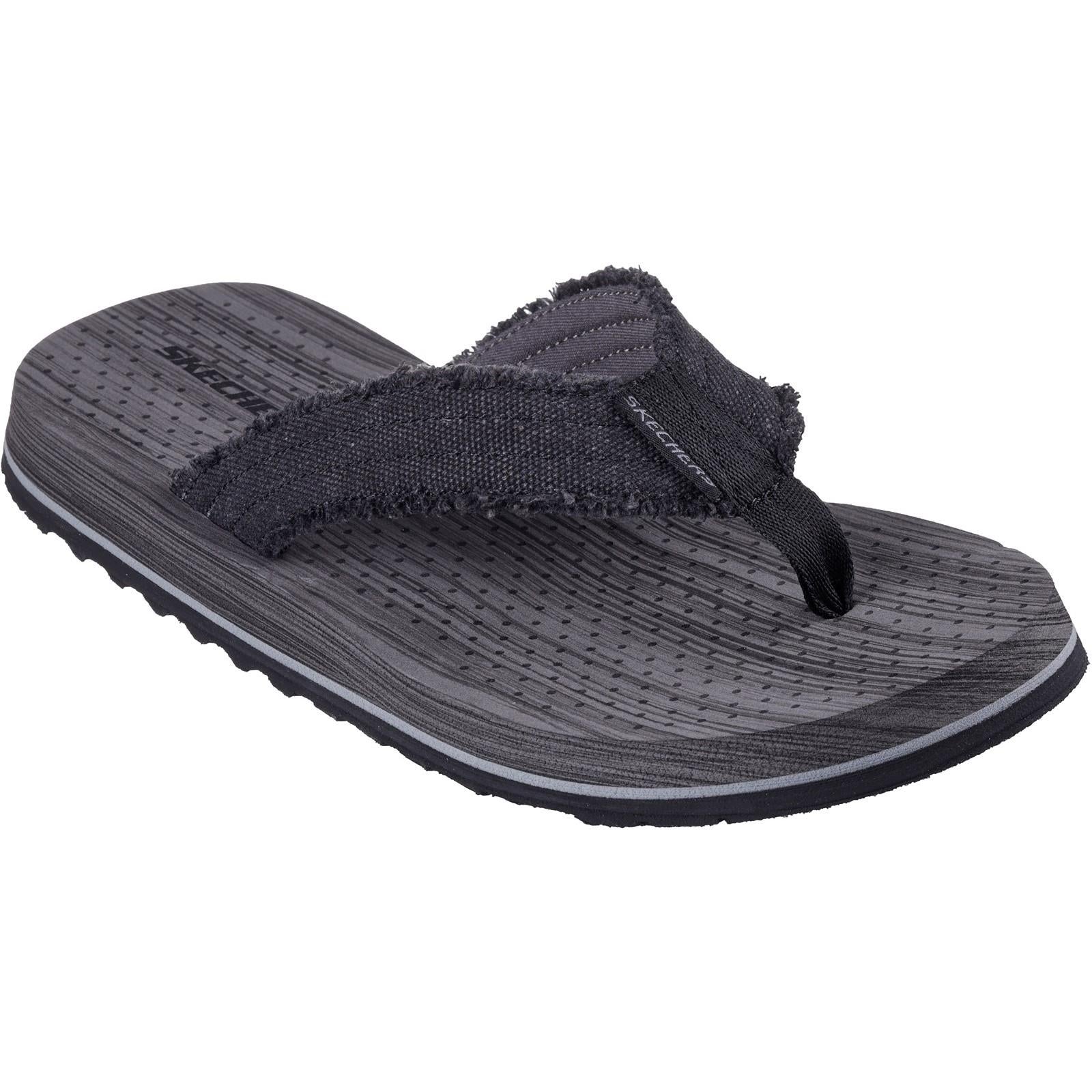 Skechers Tantric Fritz black summer flip-flop sandals #205098