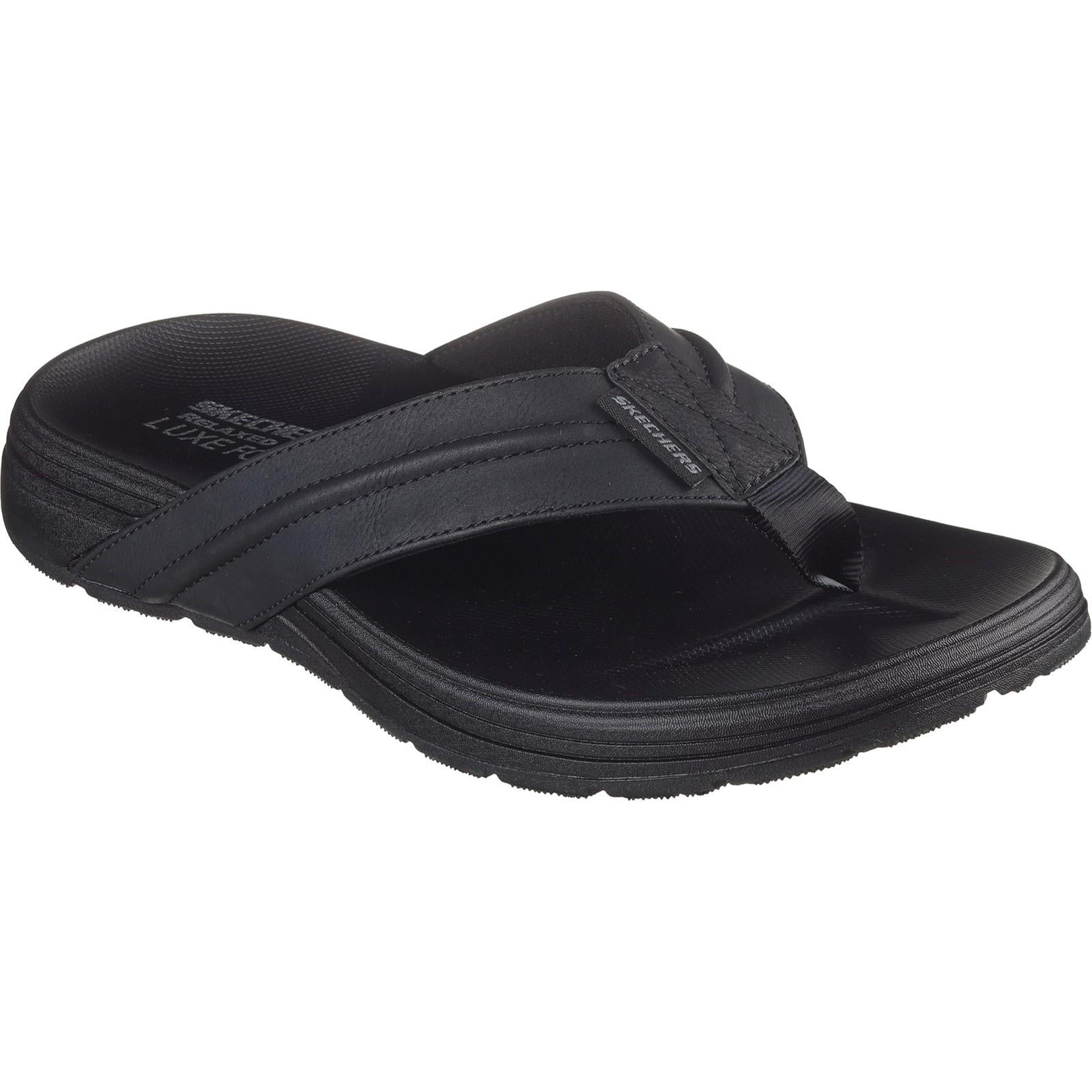 Skechers Patino Marlee black summer flip flop sandals #205111