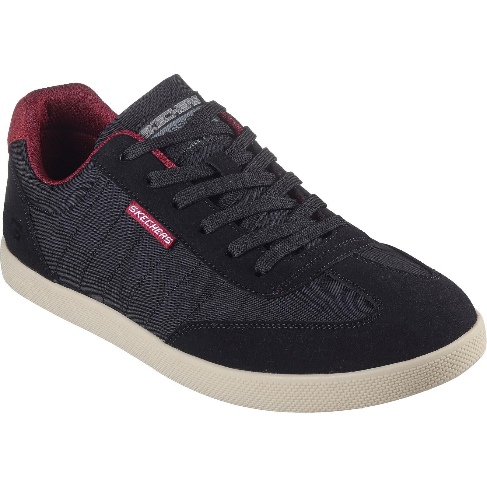 Skechers Placer Vinson black memory foam lace up trainers shoes #210824