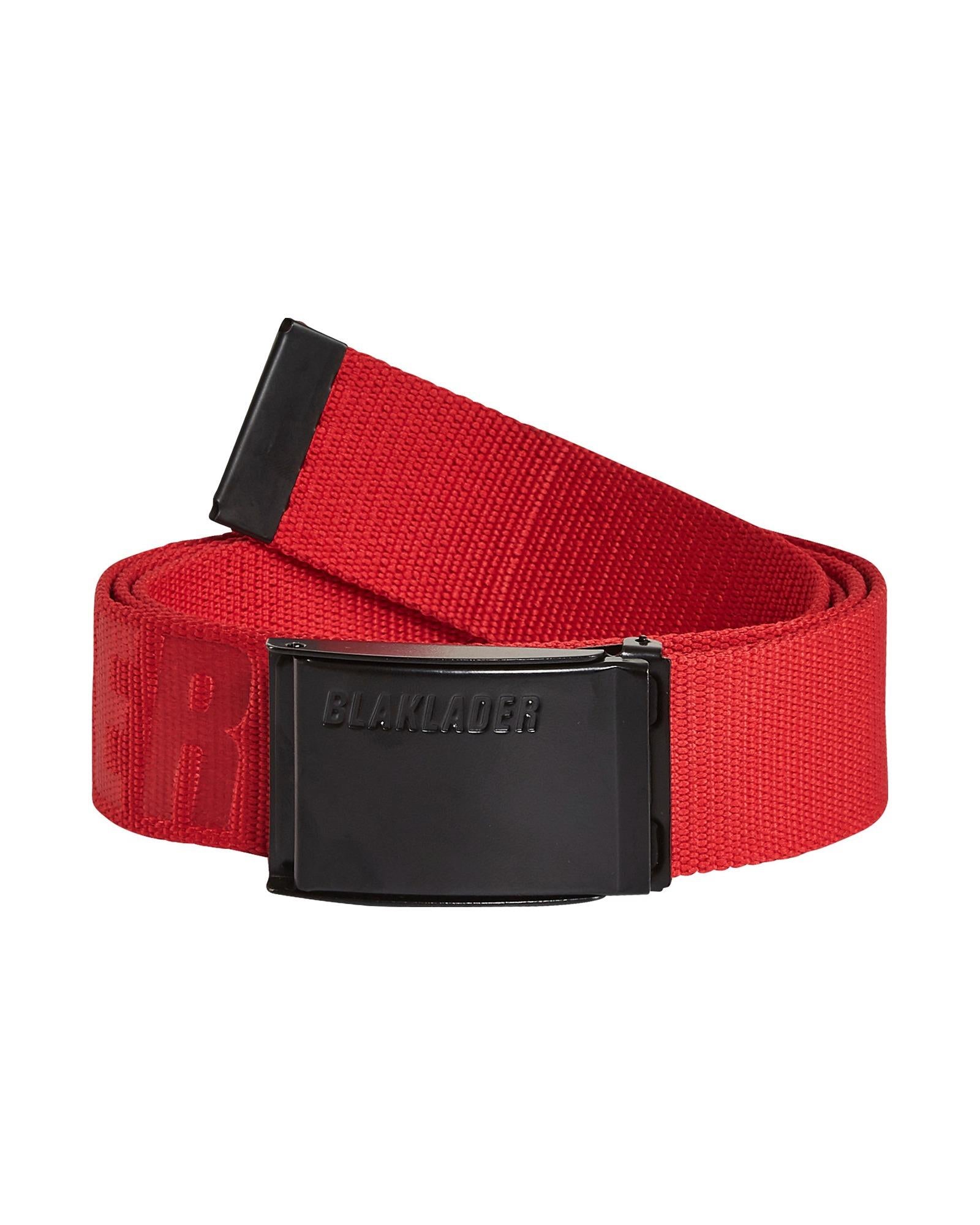 Blaklader red textile adjustable belt with metal buckle #4034