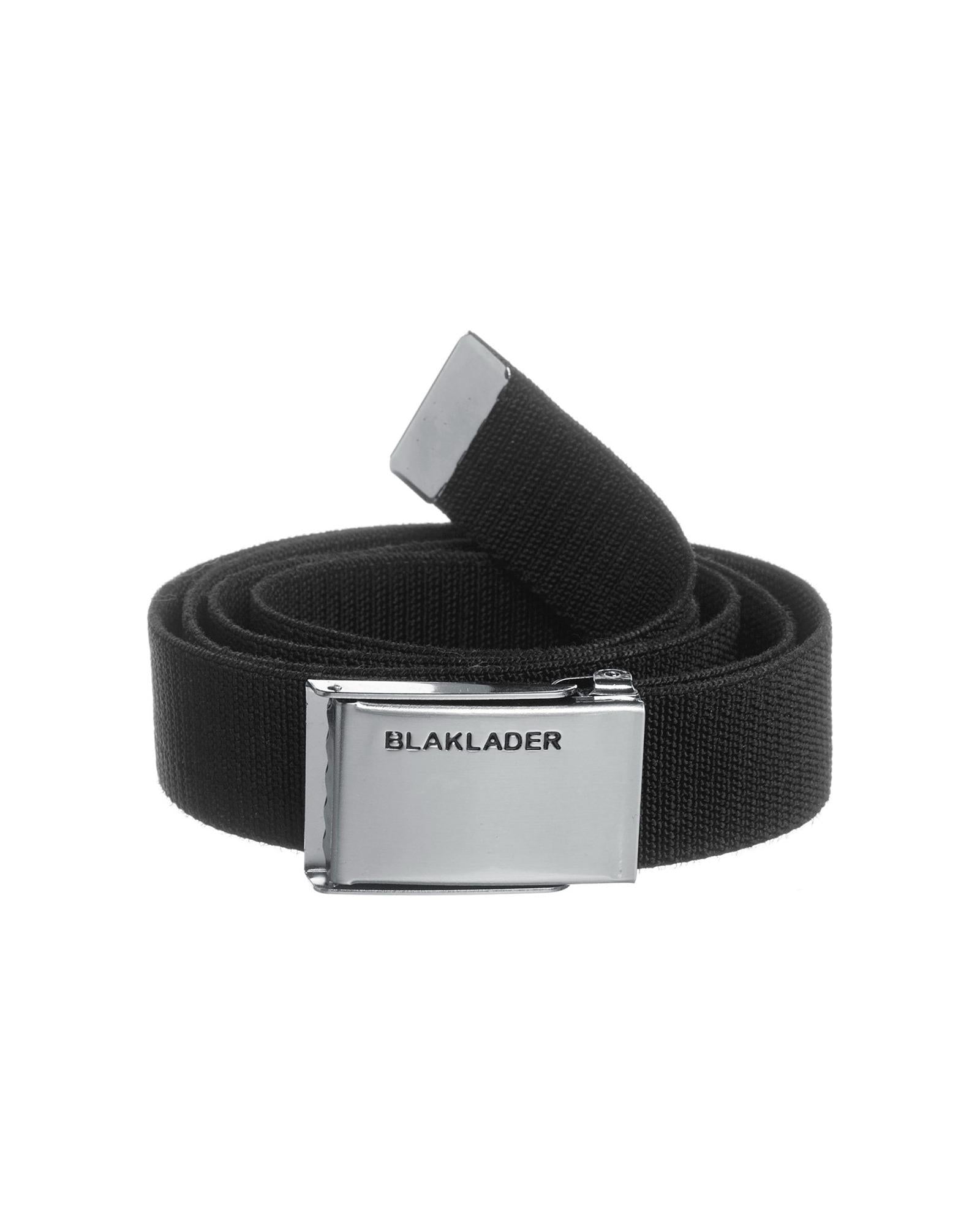 Blaklader black woven stretch belt with brushed steel buckle #4004