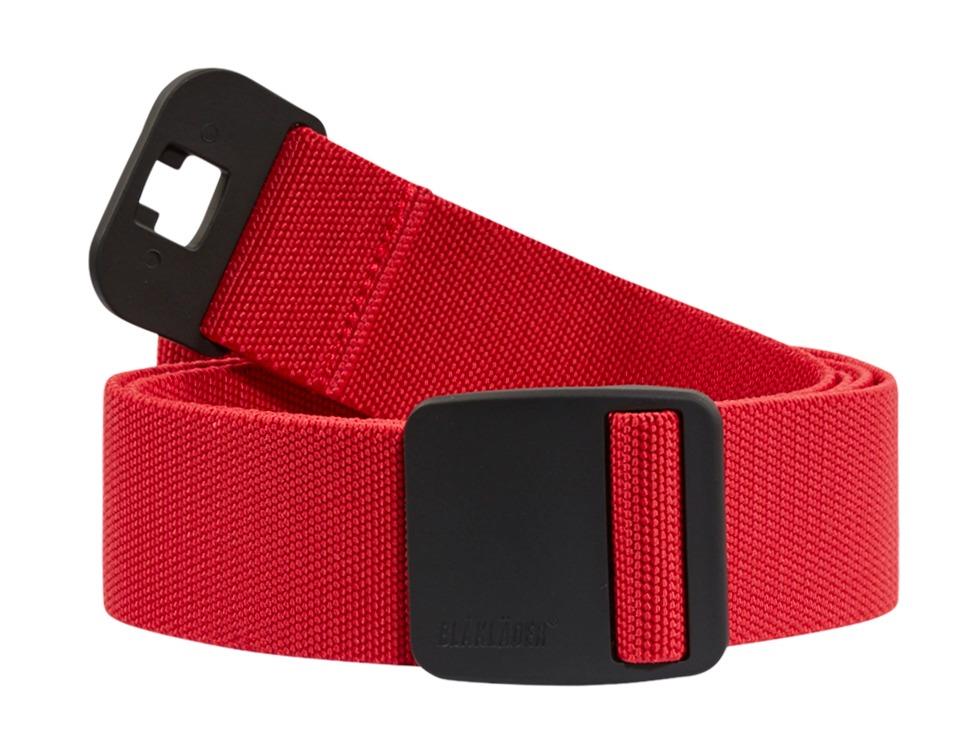 Blaklader red metal-free stretch belt with rubber coated plastic buckle #4047