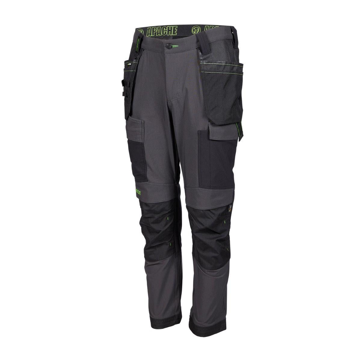 Apache Calgary grey/black stretch holster pocket cargo durable work trousers