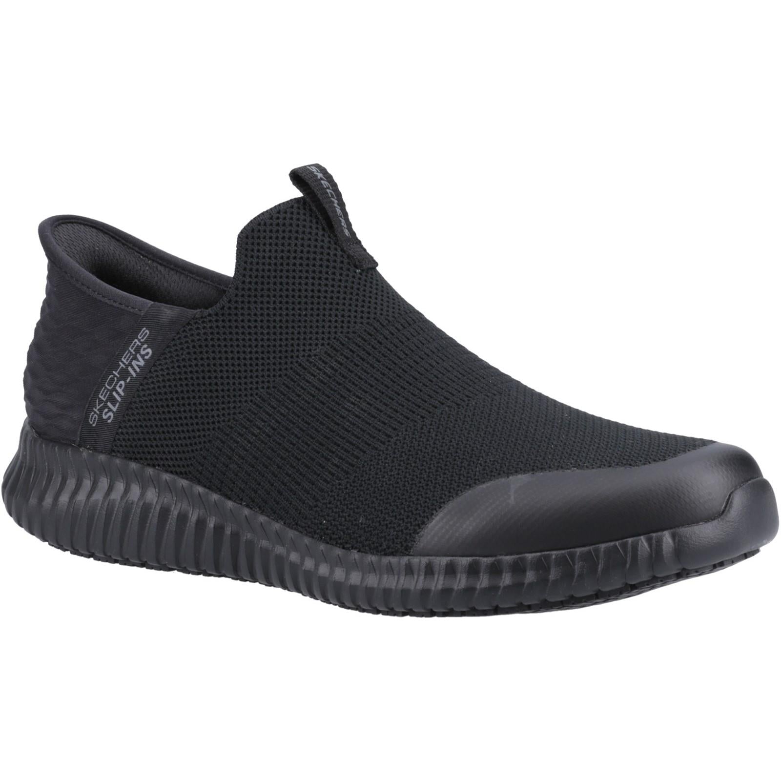 Skechers Slip-In Cessnock Rylind men's black mesh hands-free work shoe #SK200171EC