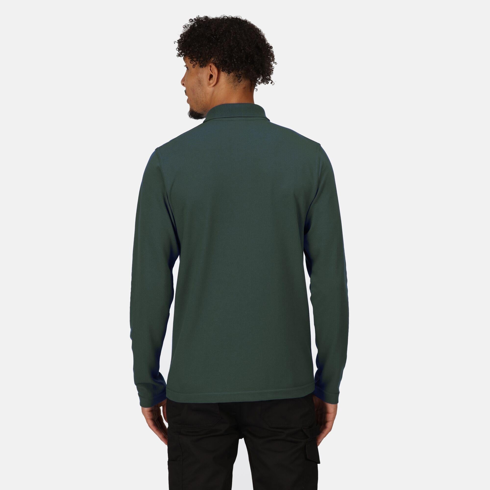 Regatta Pro dark green polycotton long-sleeve pique polo shirt