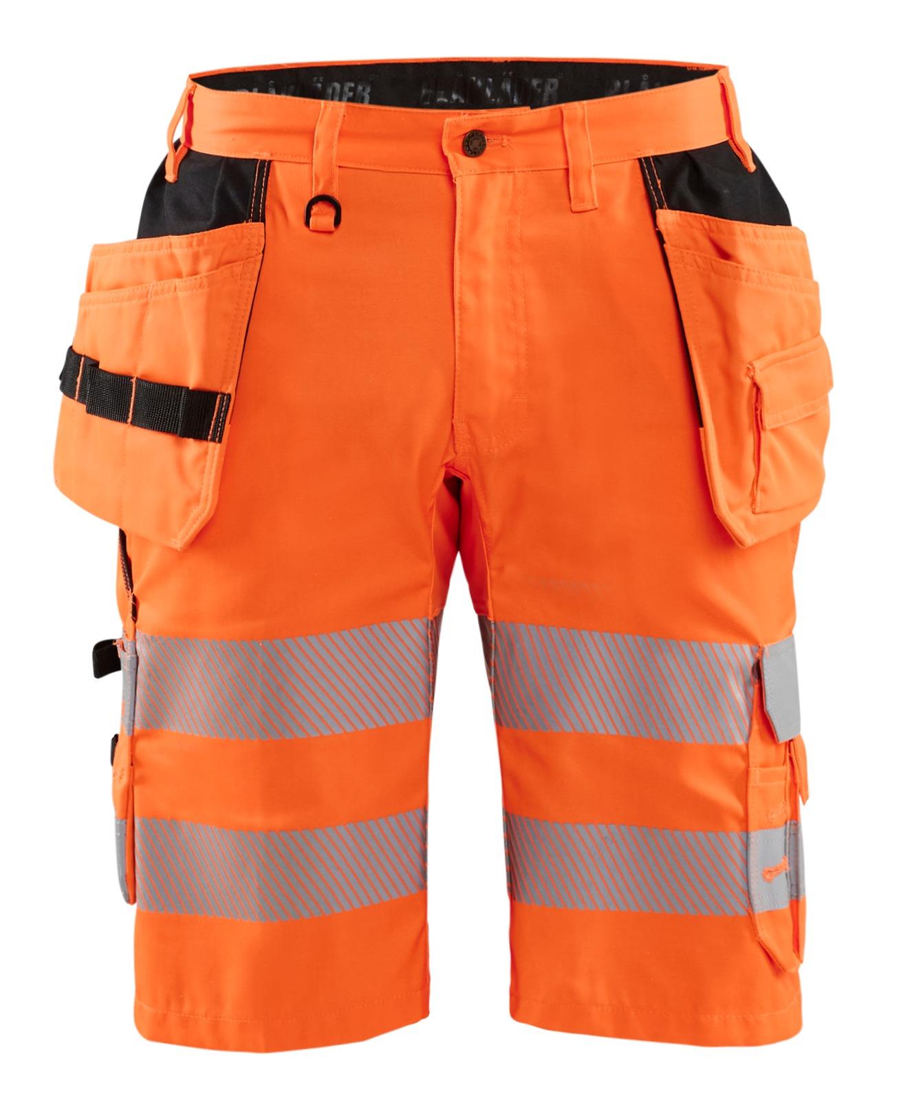 Blaklader orange men's hi-vis stretch holster work shorts #1586