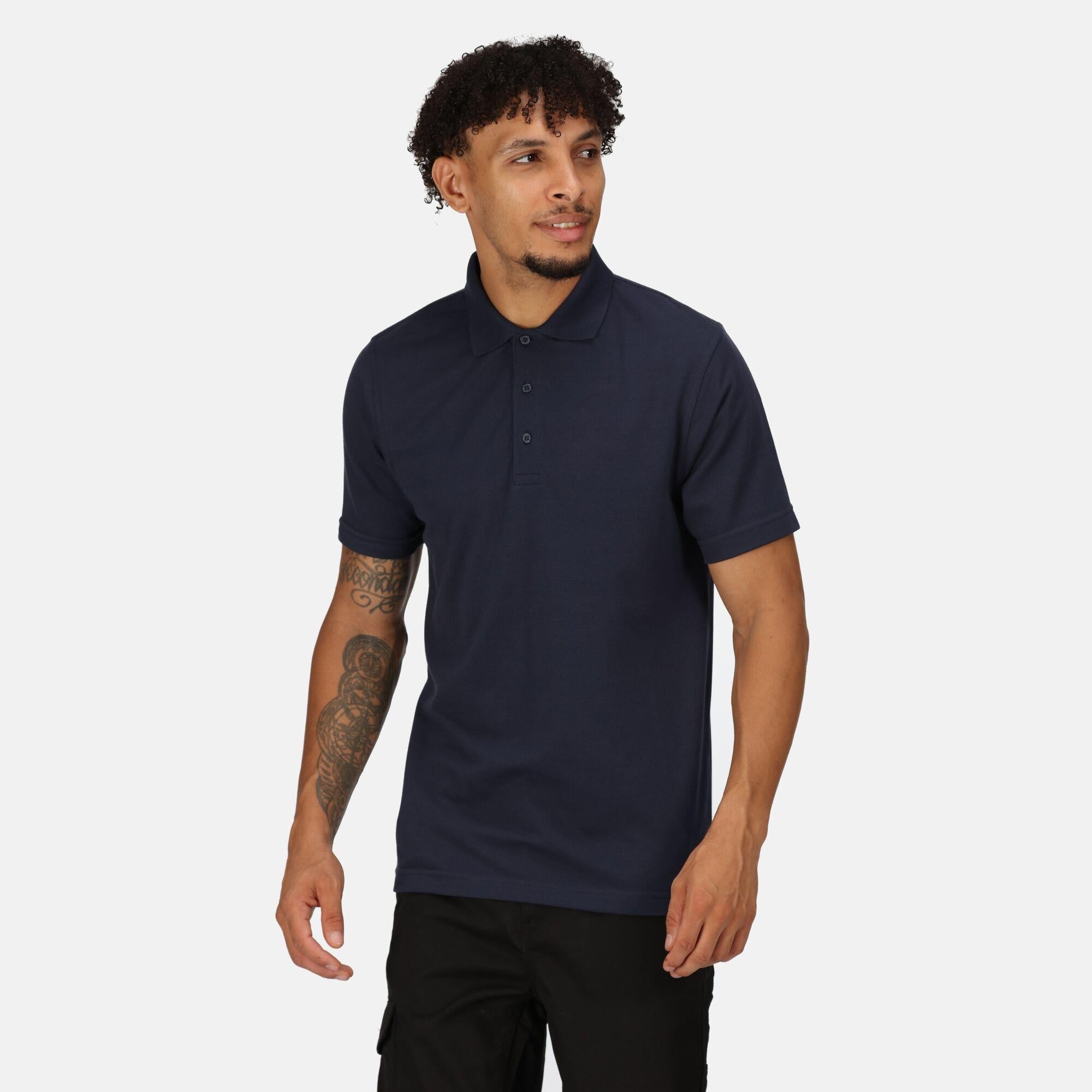 Regatta Pro navy men's short-sleeve work pique polo shirt #TRS223