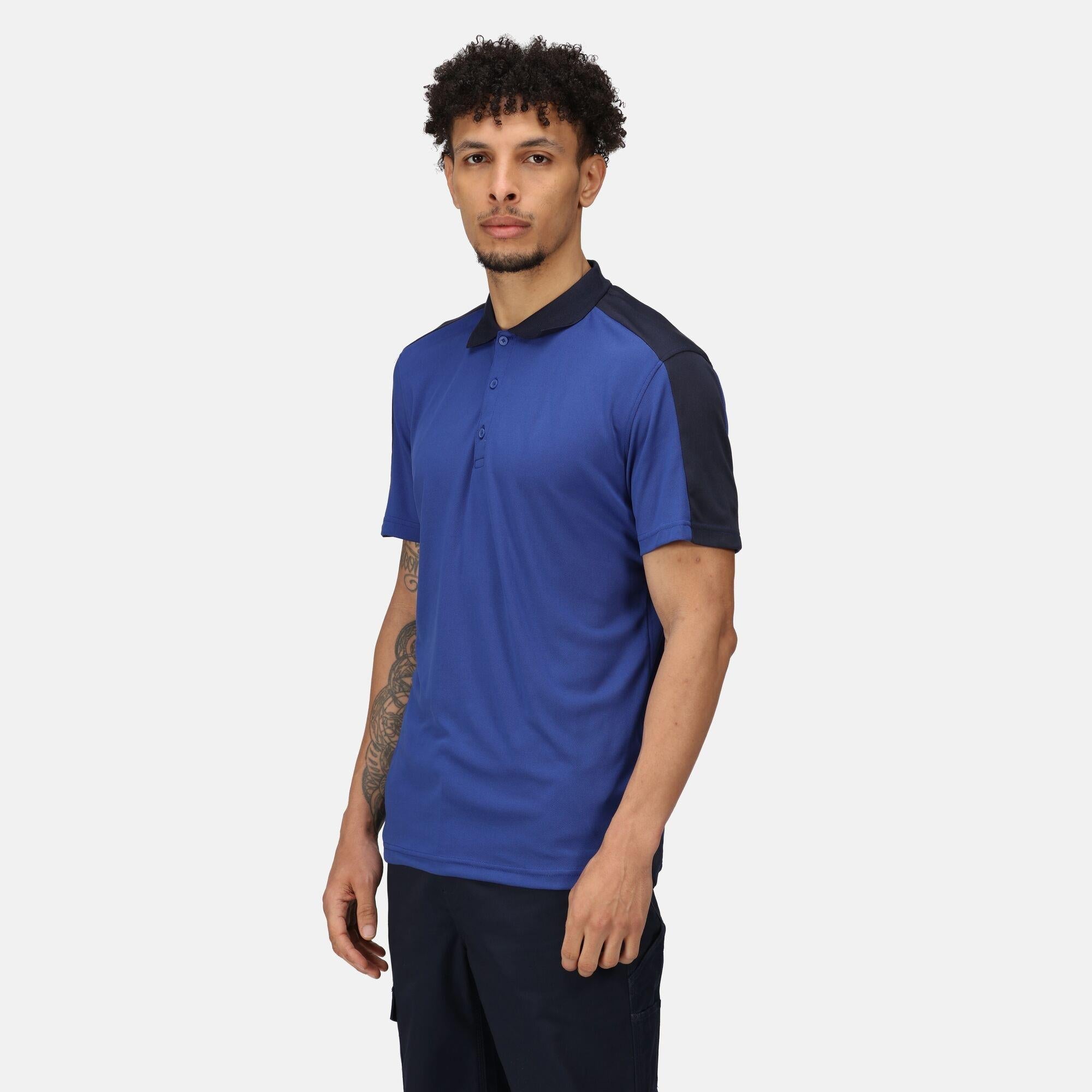 Regatta royal blue/navy men's sustainable short-sleeve work polo shirt #TRS174