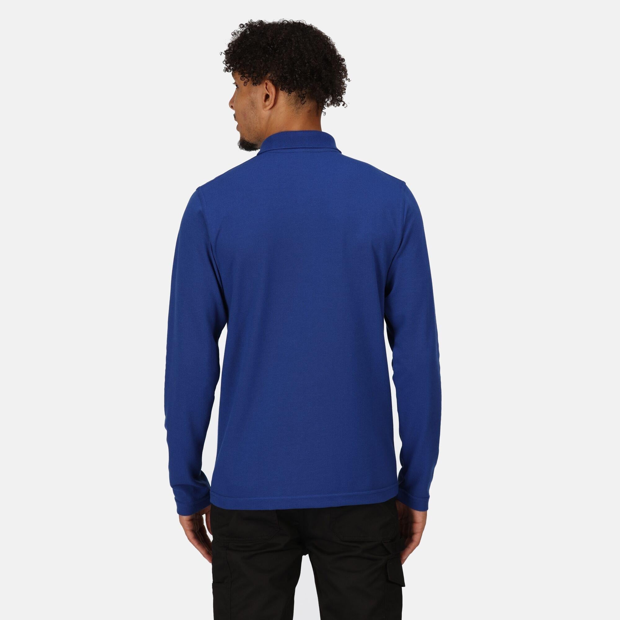 Regatta Pro royal blue men's long-sleeve work pique polo shirt #TRS222