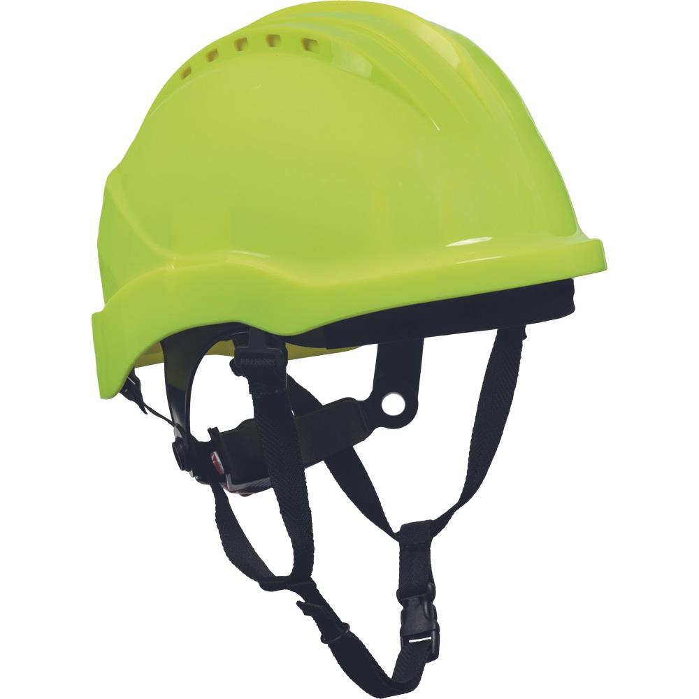 Cerva CURRO yellow working-at-height insulated vented safety helmet