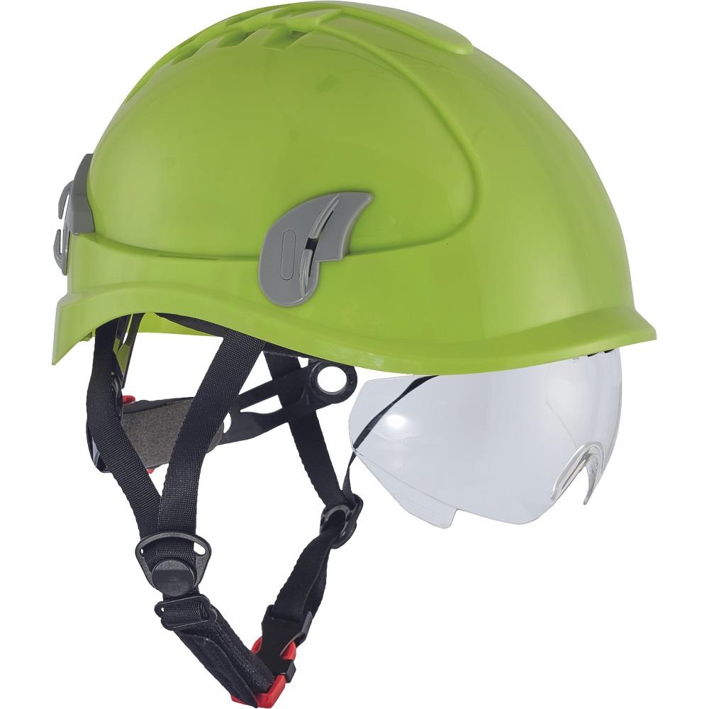Cerva ALPINWORKER yellow working-at-height vented safety helmet with integral eye shield