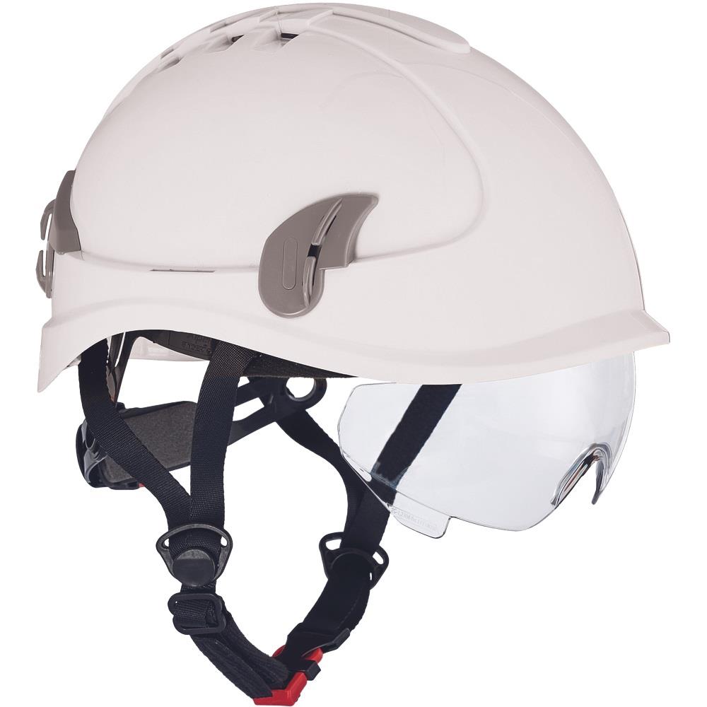 Cerva ALPINWORKER white working-at-height vented safety helmet with integral eye shield