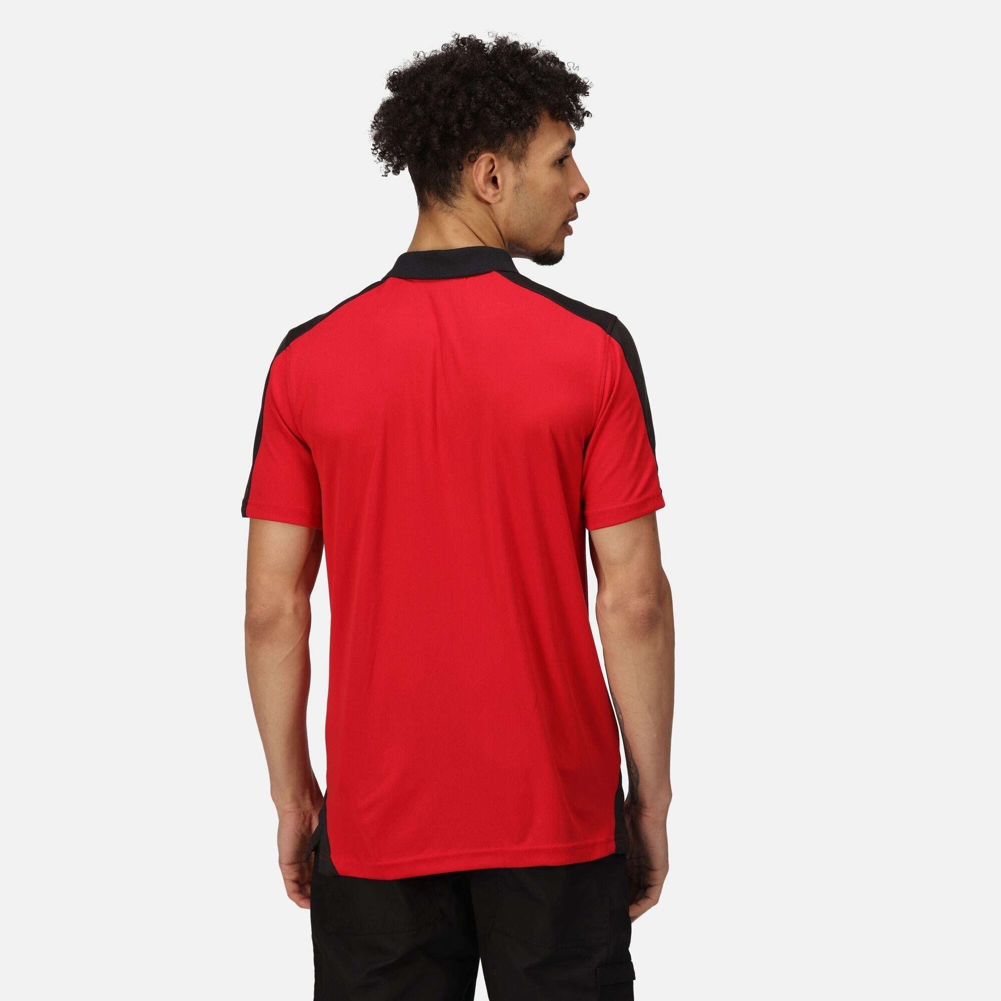 Regatta red/black men's sustainable short-sleeve work polo shirt #TRS174
