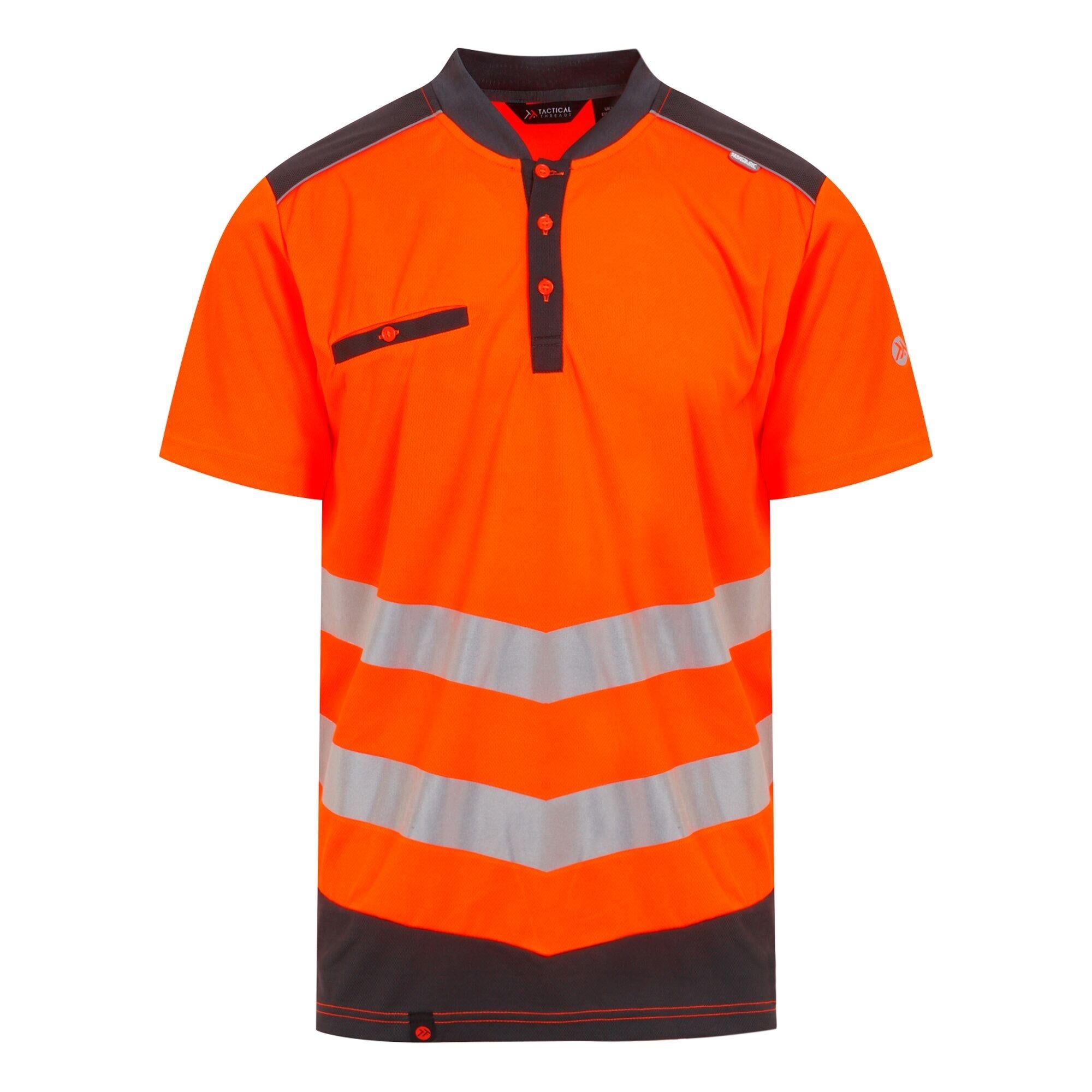 Regatta Tactical orange/grey hi-viz quick-dry wicking polo-shirt #TRS176