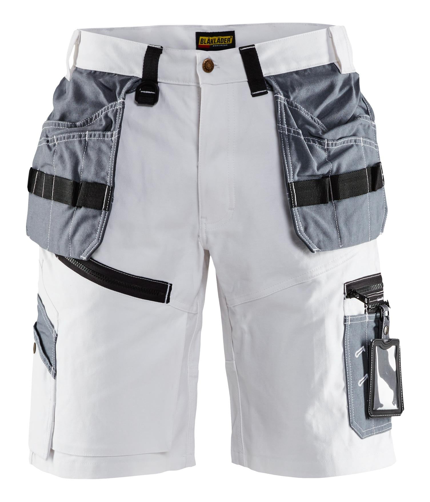 Blaklader X1500 white/grey men's painter/decorator holster pocket work shorts #1512