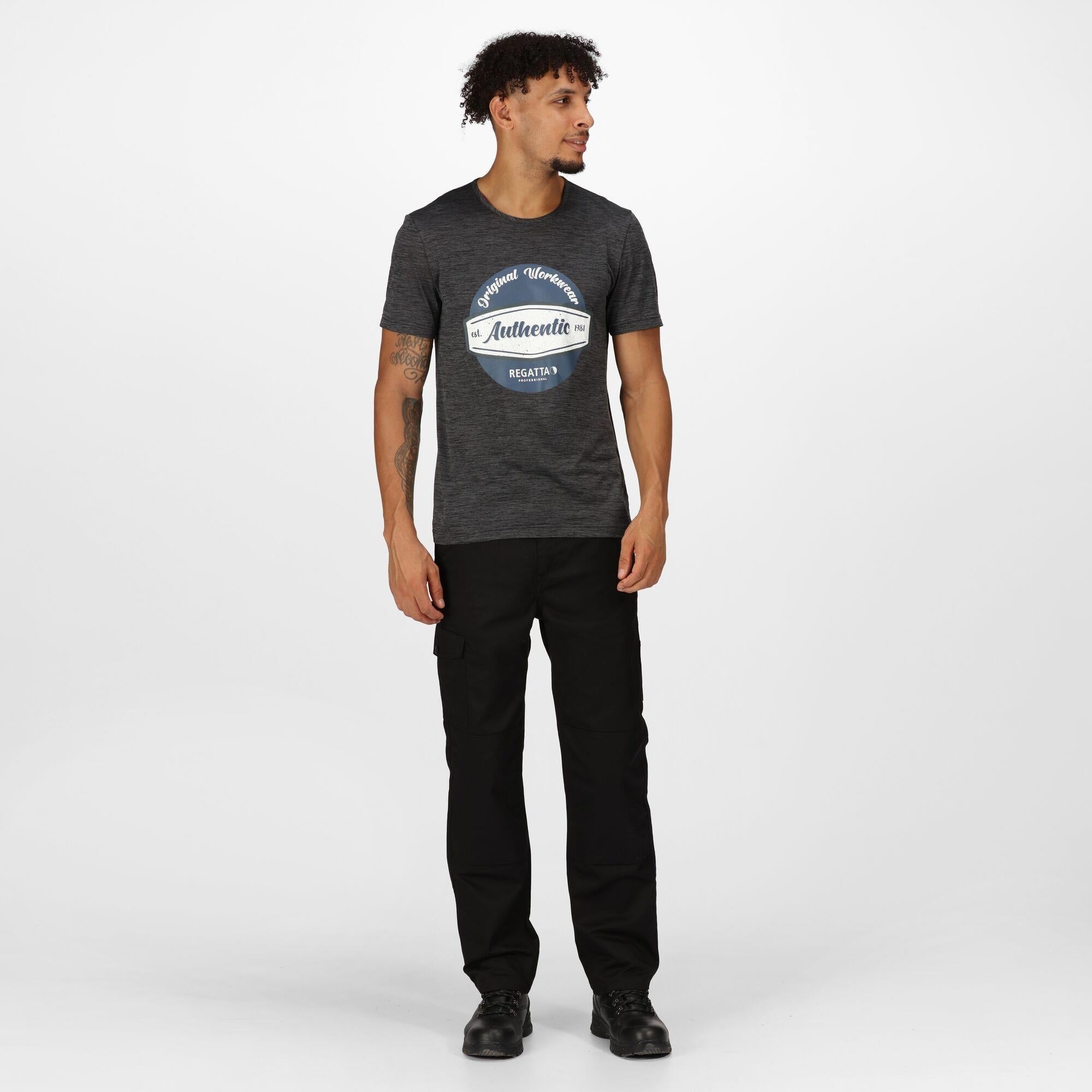 Regatta Original grey marl men's moisture-wicking T-shirt Tee #TRS303