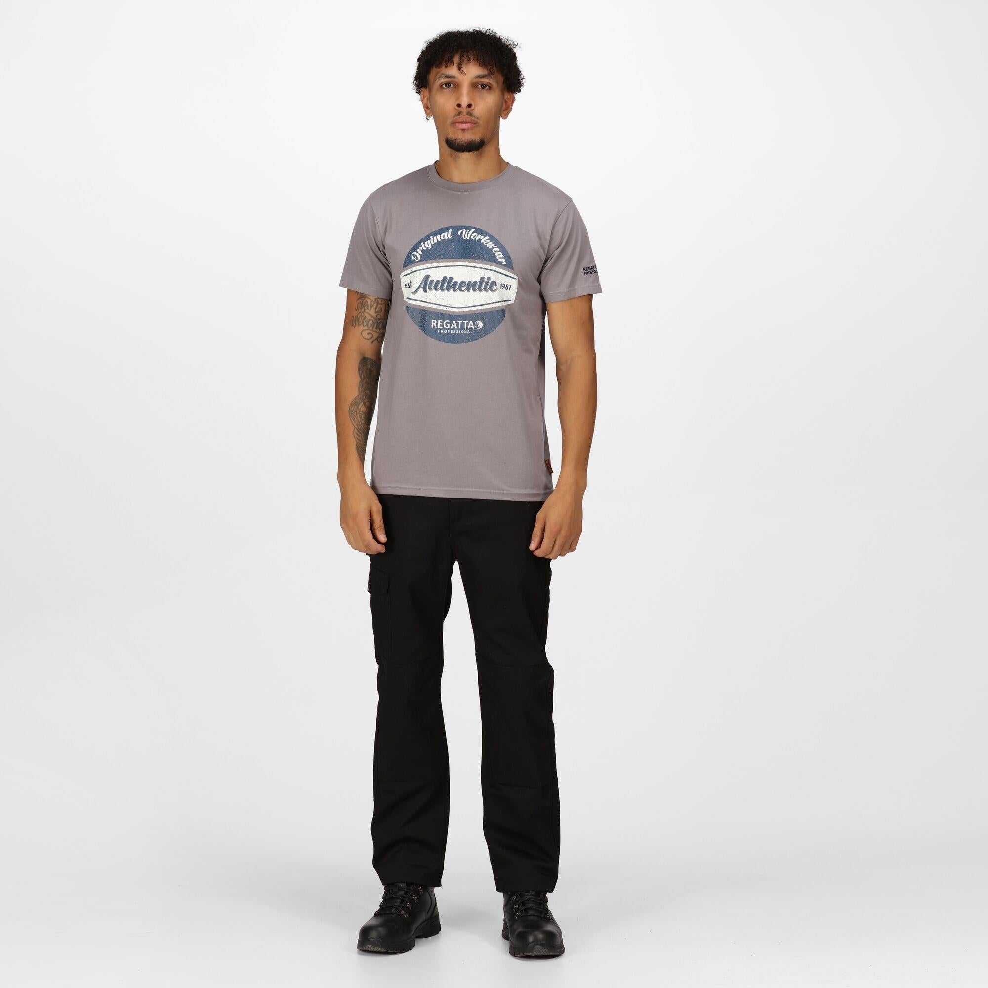 Regatta Original grey marl men's sustainable cotton T-shirt Tee #TRS300