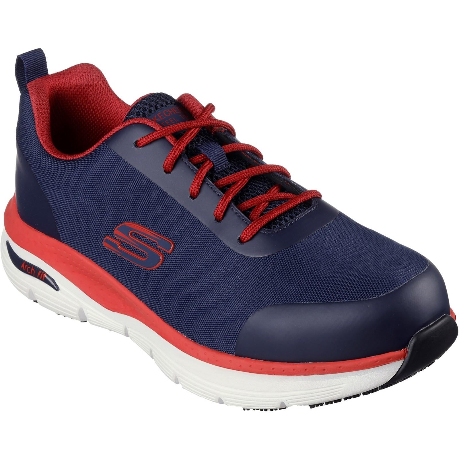 Skechers Arch Fit Ringstap S3 navy/red steel toe work safety trainers #200086EC