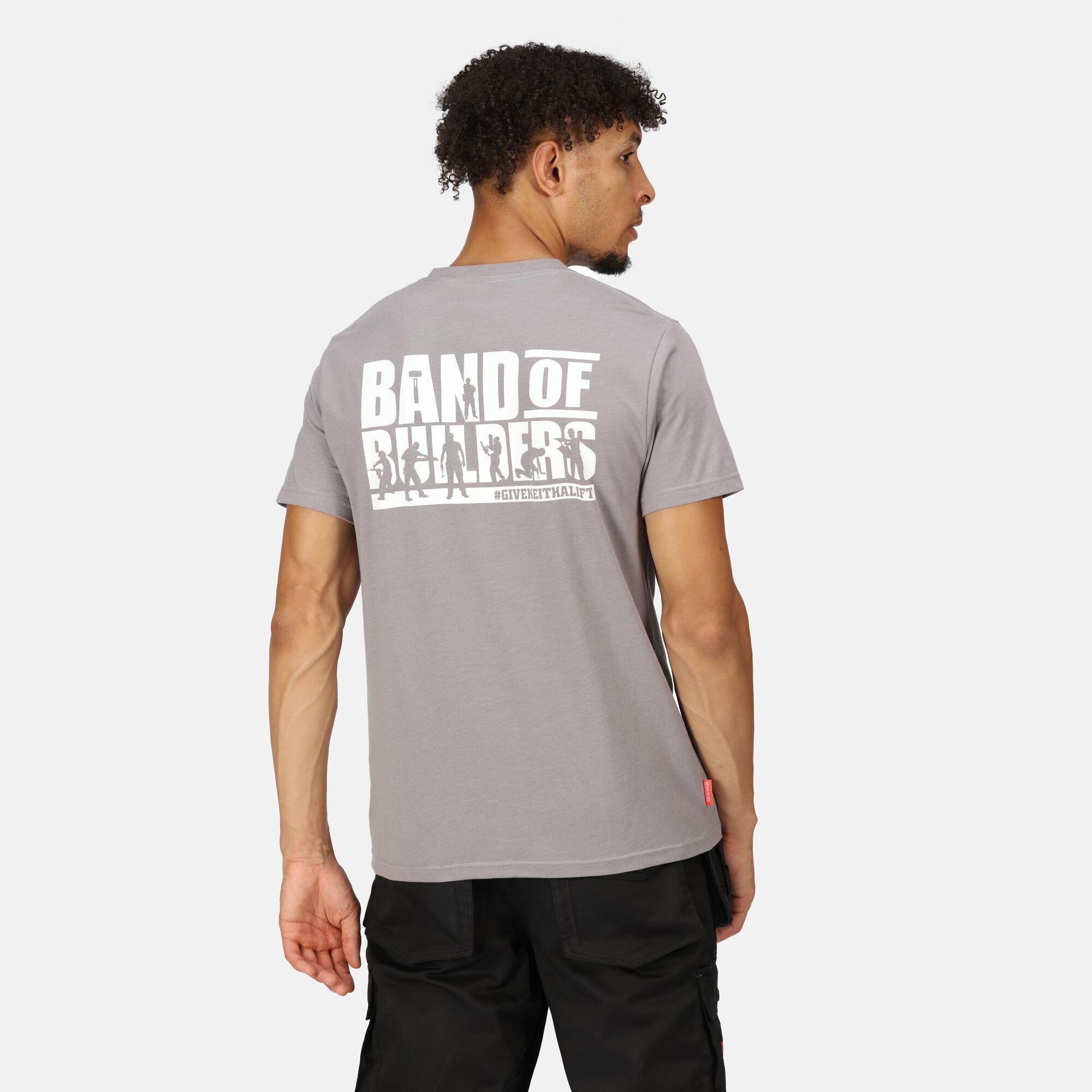 Regatta Band of Builders grey marl men's sustainable cotton T-shirt #TRS206