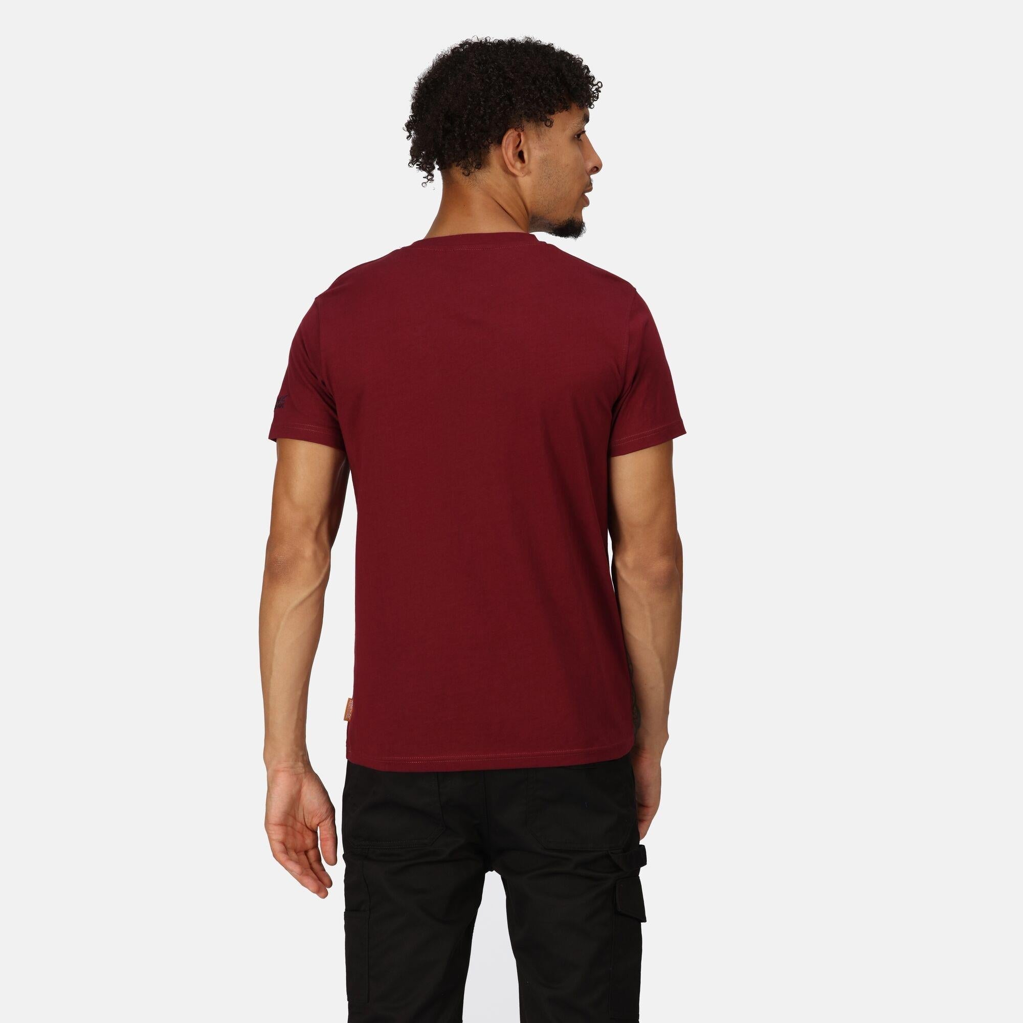 Regatta Original burgundy men's sustainable cotton T-shirt Tee #TRS300