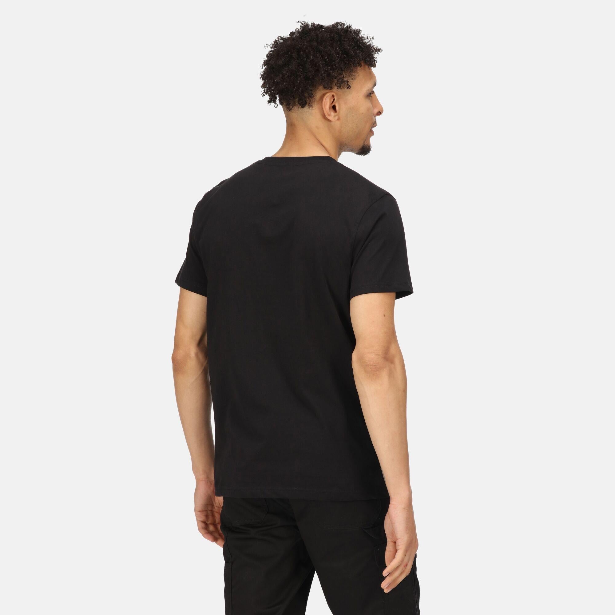 Regatta Pro black men's soft-touch cotton T-shirt Tee #TRS225