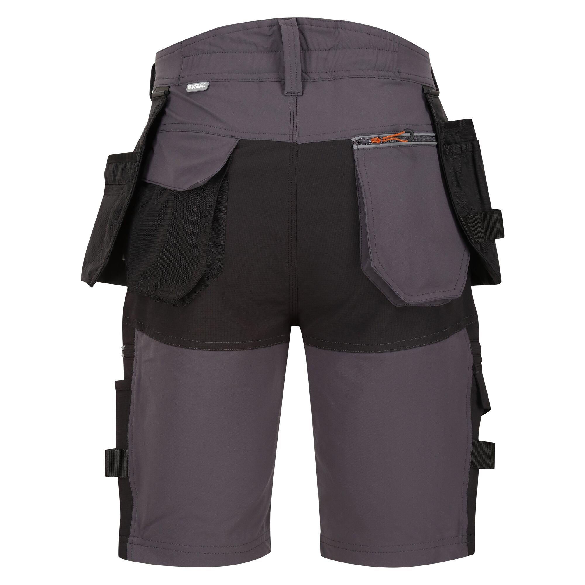 Regatta Infiltrate grey/black men's water-repellent detachable holster work shorts #TRJ494