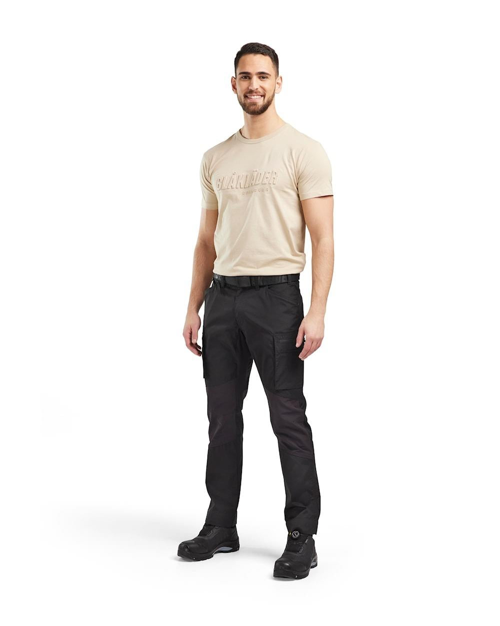 Blaklader 3D-logo warm beige men's cotton short-sleeve T-shirt #3531