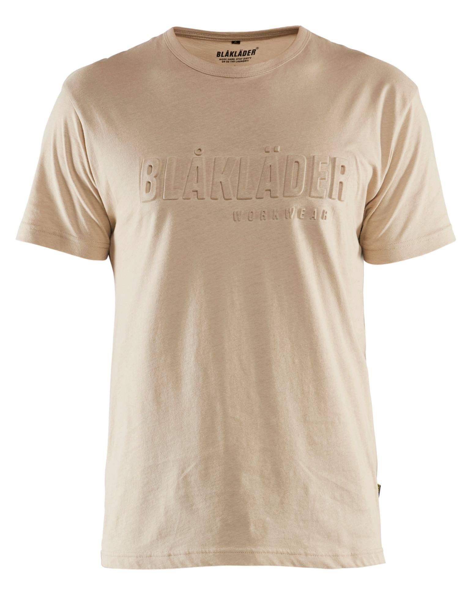 Blaklader 3D-logo warm beige men's cotton short-sleeve T-shirt #3531
