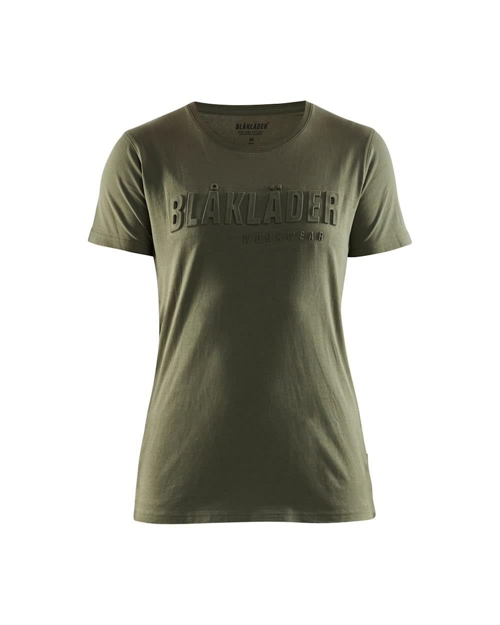 Blaklader 3D-logo autumn green women's cotton short-sleeve T-shirt #3431
