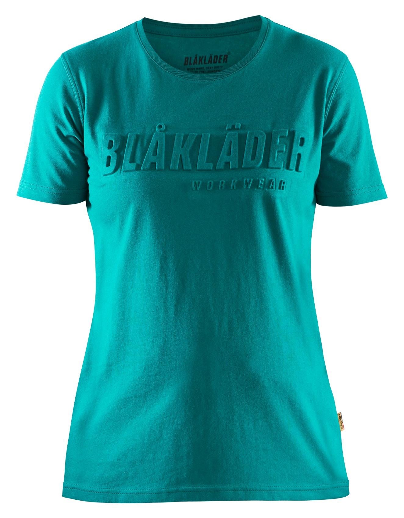 Blaklader 3D-logo teal women's cotton short-sleeve T-shirt #3431