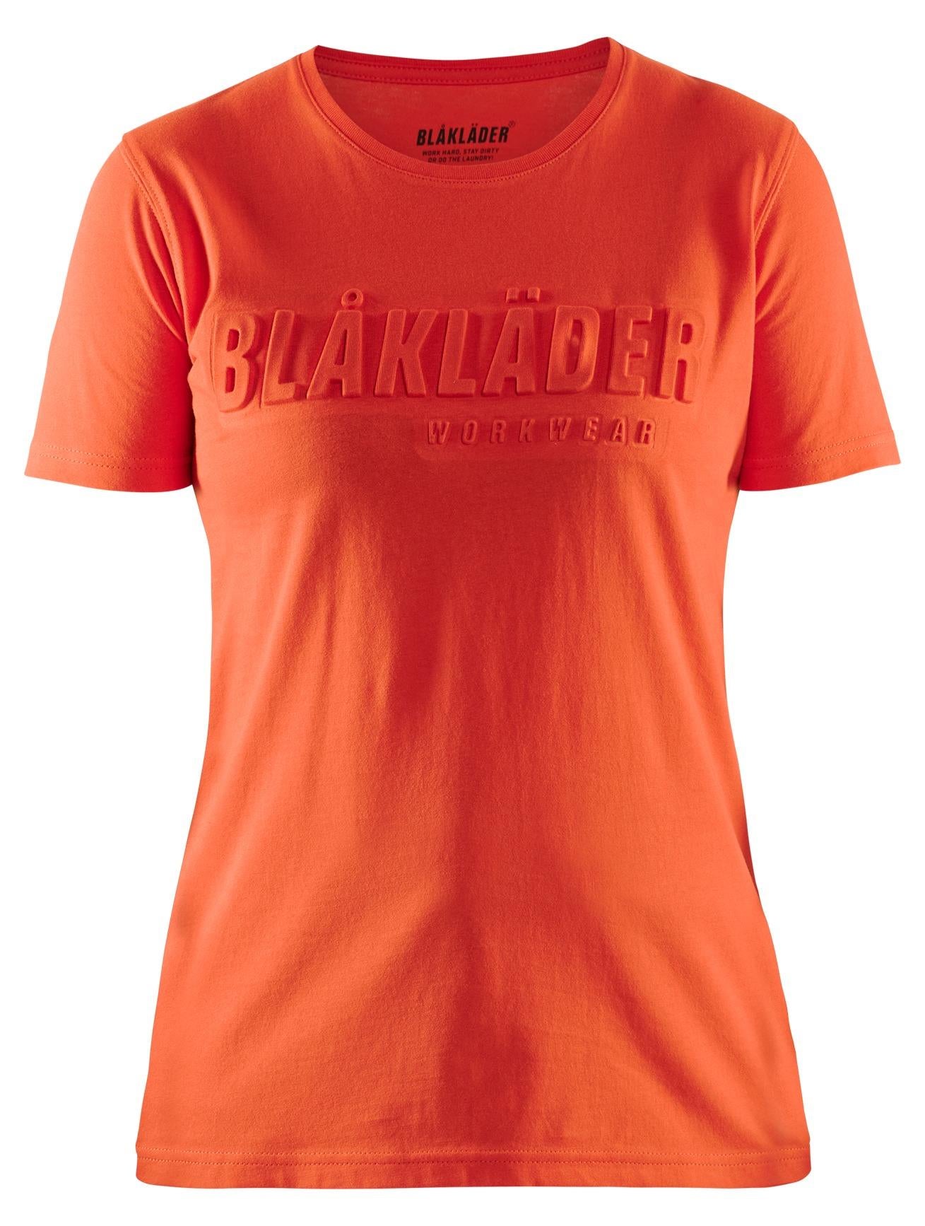 Blaklader 3D-logo orange red women's cotton short-sleeve T-shirt #3431