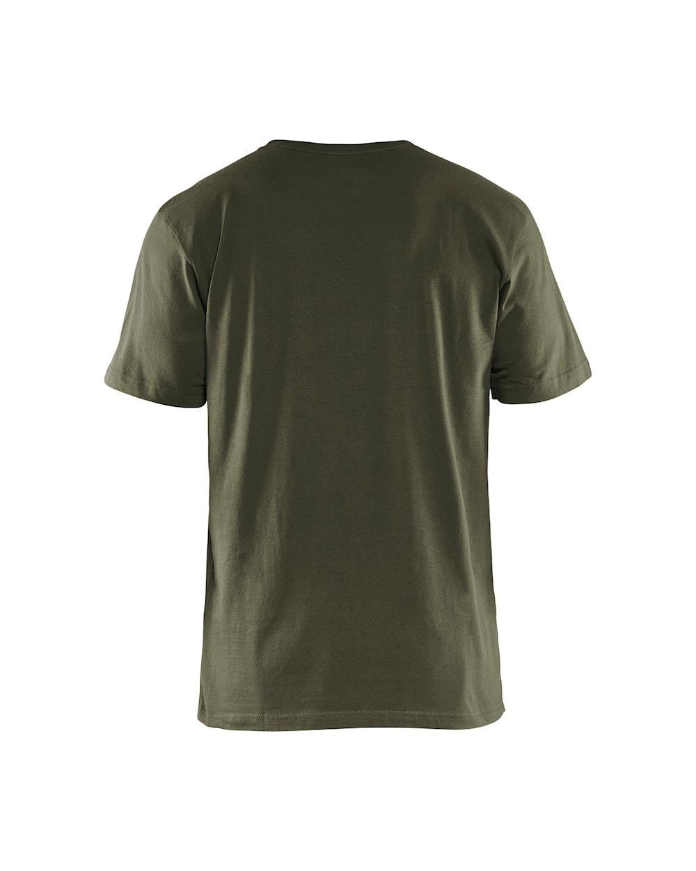 Blaklader army green men's cotton short-sleeve T-shirt (5-pack) #3325