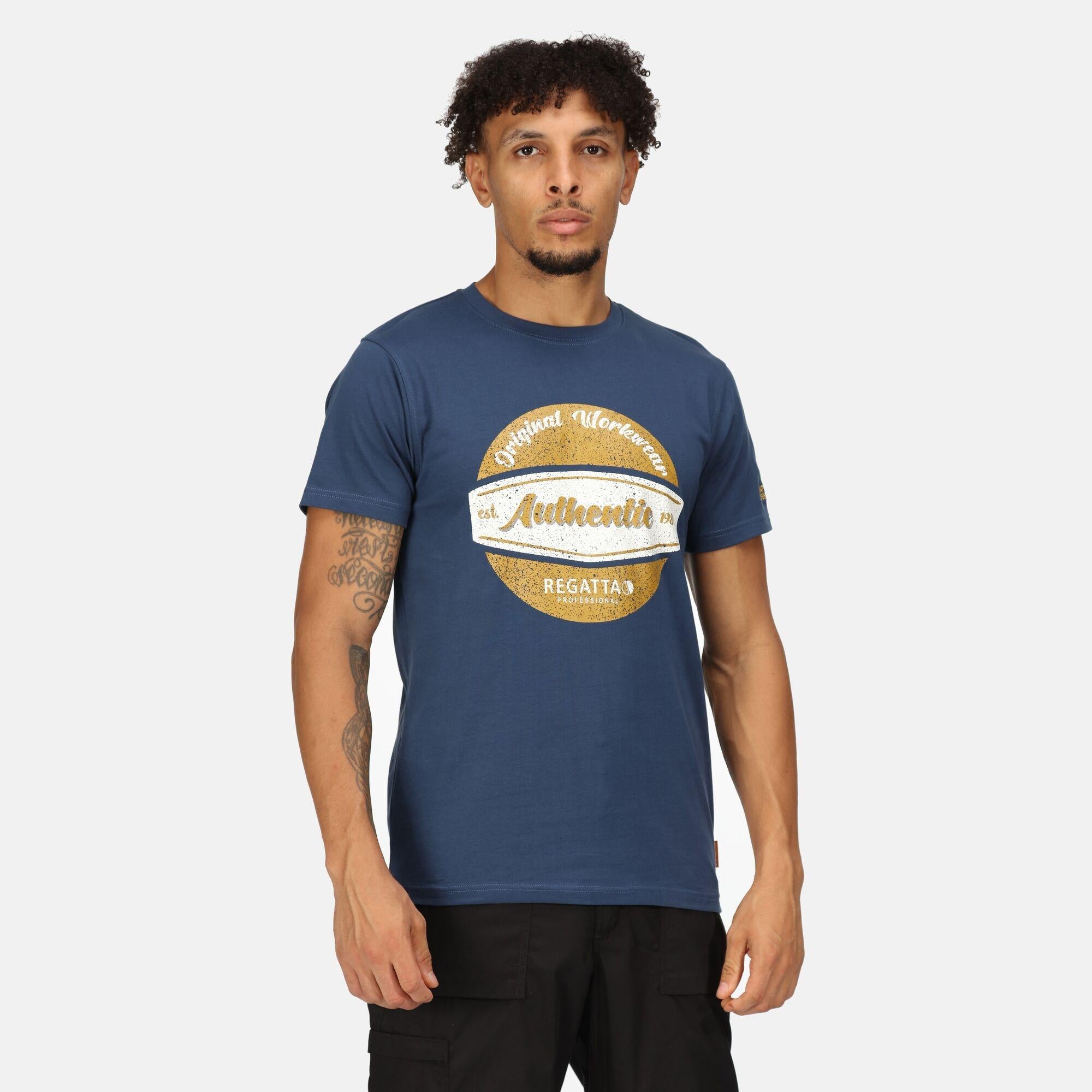 Regatta Original dark denim men's sustainable cotton T-shirt Tee #TRS300