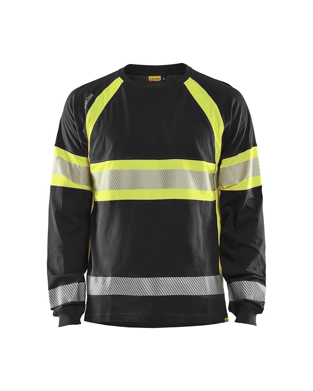Blaklader black/yellow men's cotton hi-vis long-sleeve T-shirt #3510