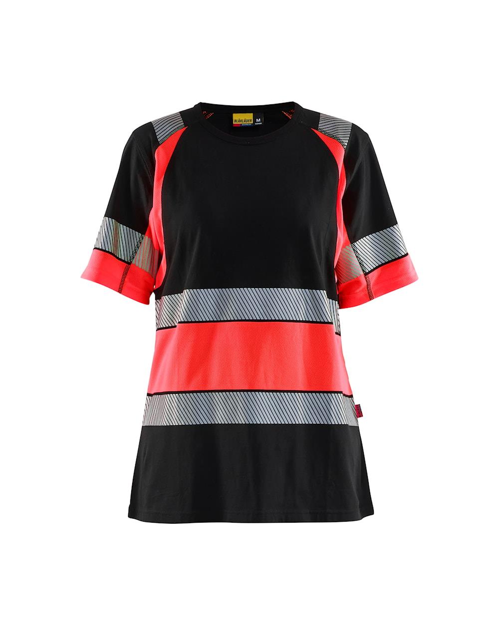 Blaklader black/red women's hi-vis short-sleeve T-shirt #3410