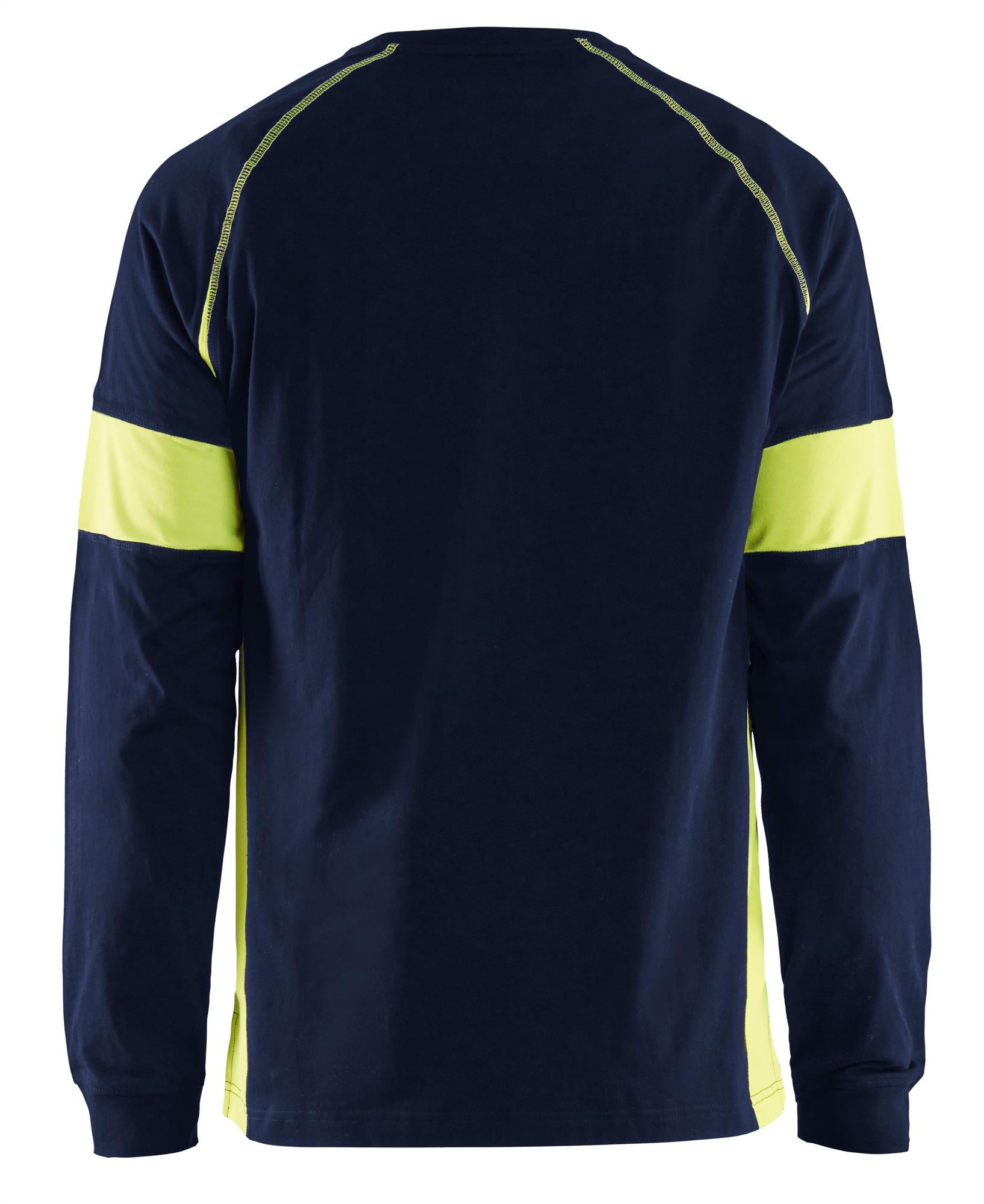 Blaklader navy/yellow men's long-sleeve wicking T-shirt #3520