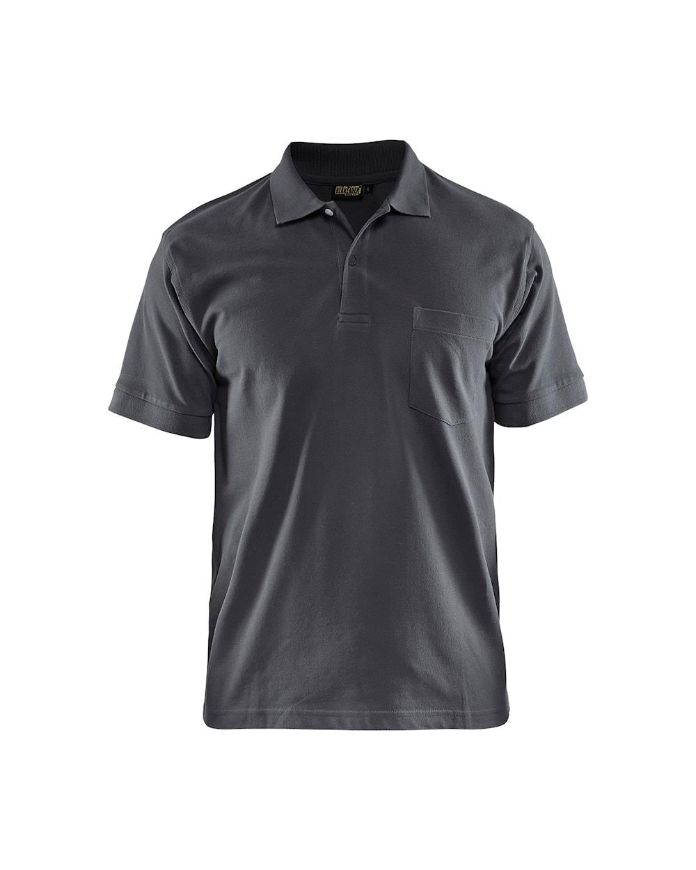Blaklader dark grey men's cotton pique work polo-shirt #3305