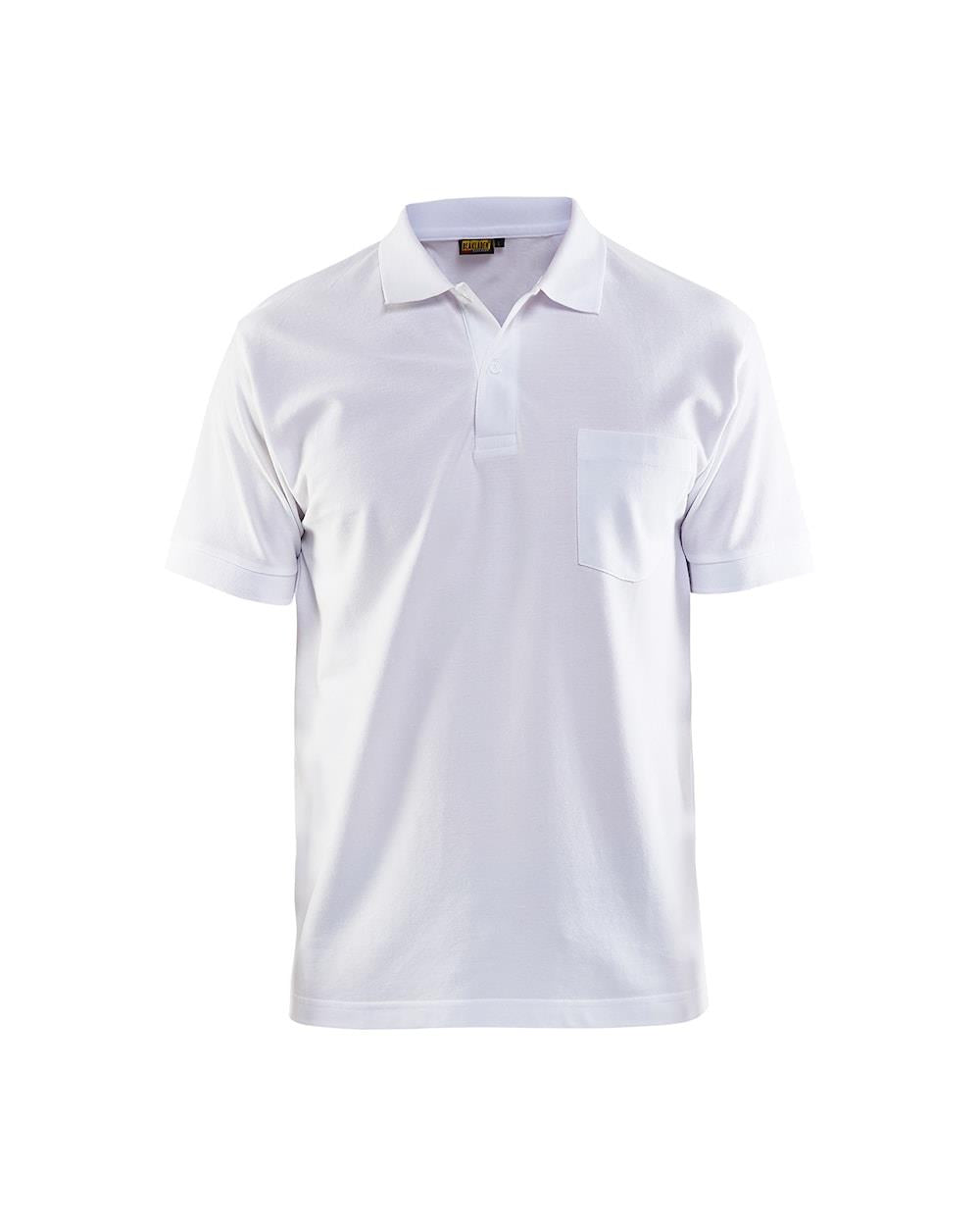 Blaklader white men's cotton pique work polo-shirt #3305