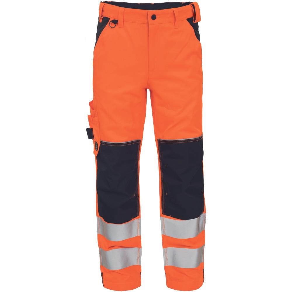 Cerva Knoxfield orange men's hi-vis polycotton trouser - adjustable leg length