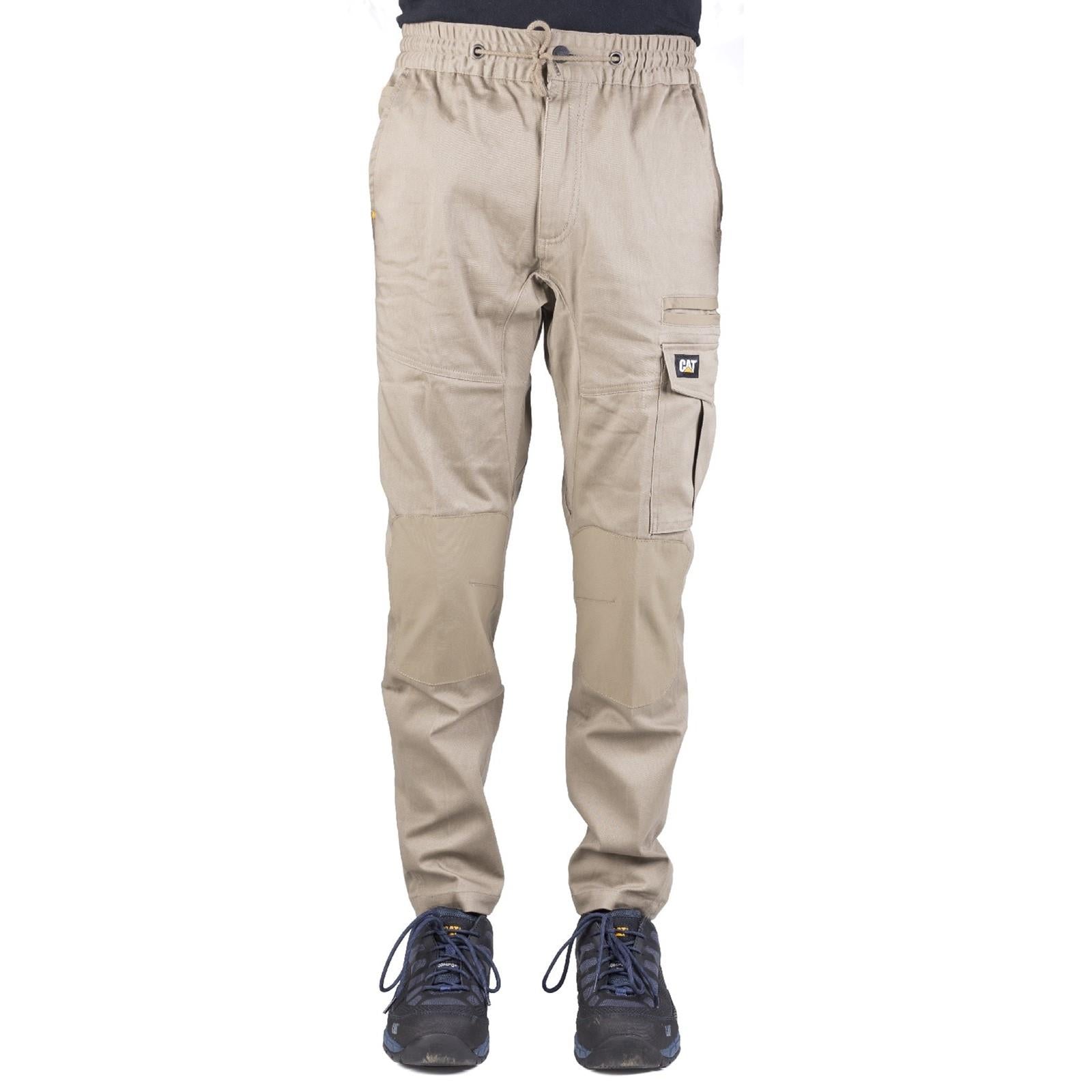 Caterpillar CAT Dynamic khaki 270g cotton/spandex stretch slim-fit work trouser