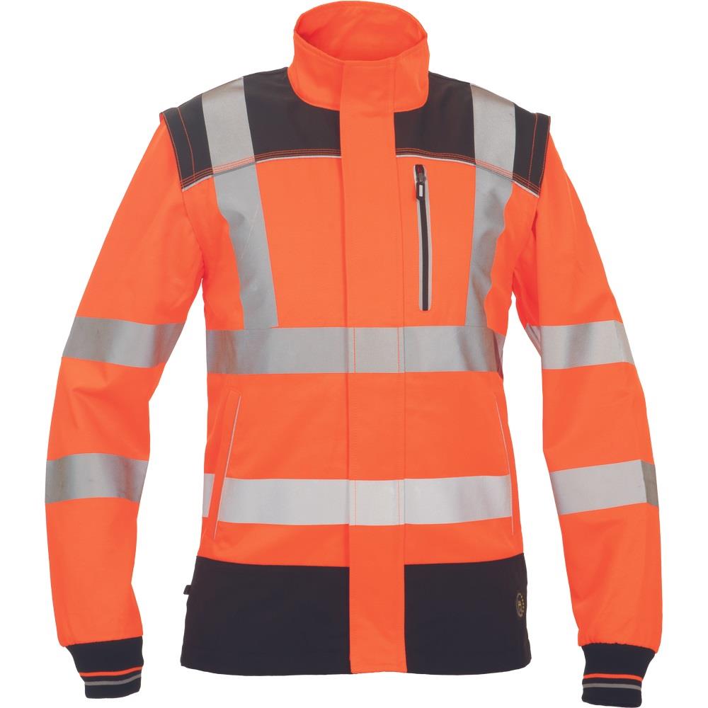 Cerva Knoxfield orange men's high-visibility polycotton 2-in-1 jacket/gilet