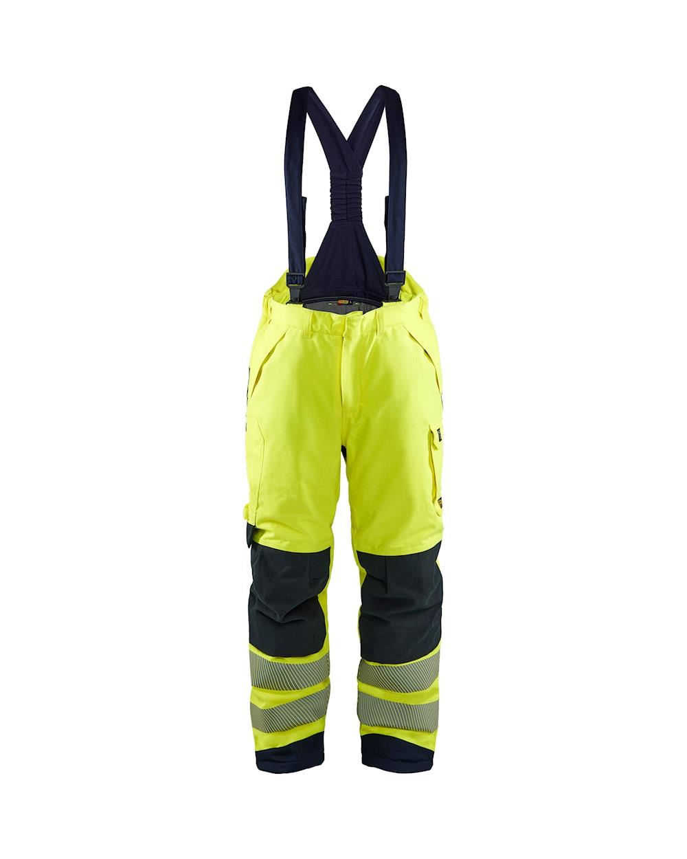 Blaklader Winter yellow/navy men's hi-vis waterproof flame-retardant antistatic quilt-lined trouser #1817