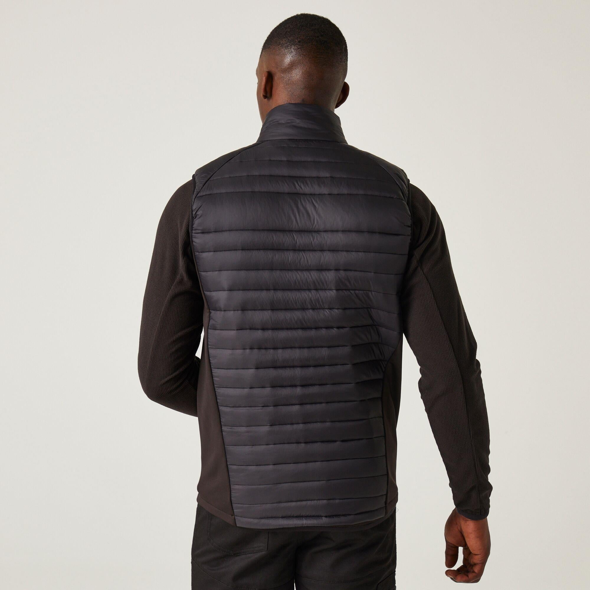 Regatta Navigate black/orange men's thermal insulated padded hybrid bodywarmer #TRA894
