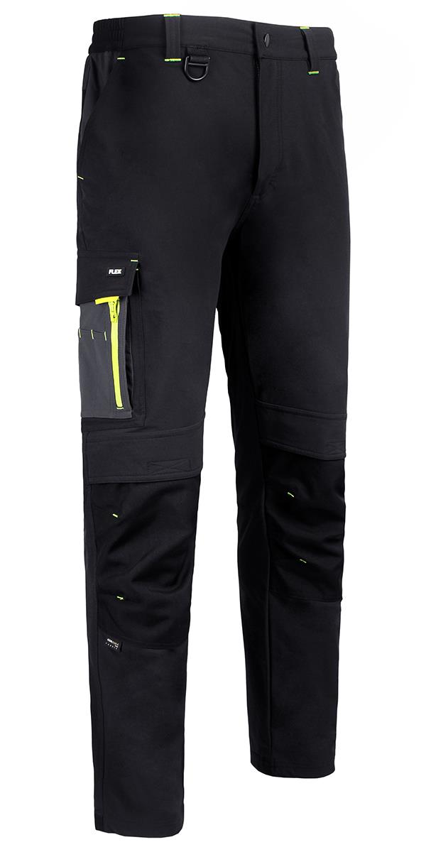 FLEX Workwear black/grey four way stretch multi-pocket work trouser