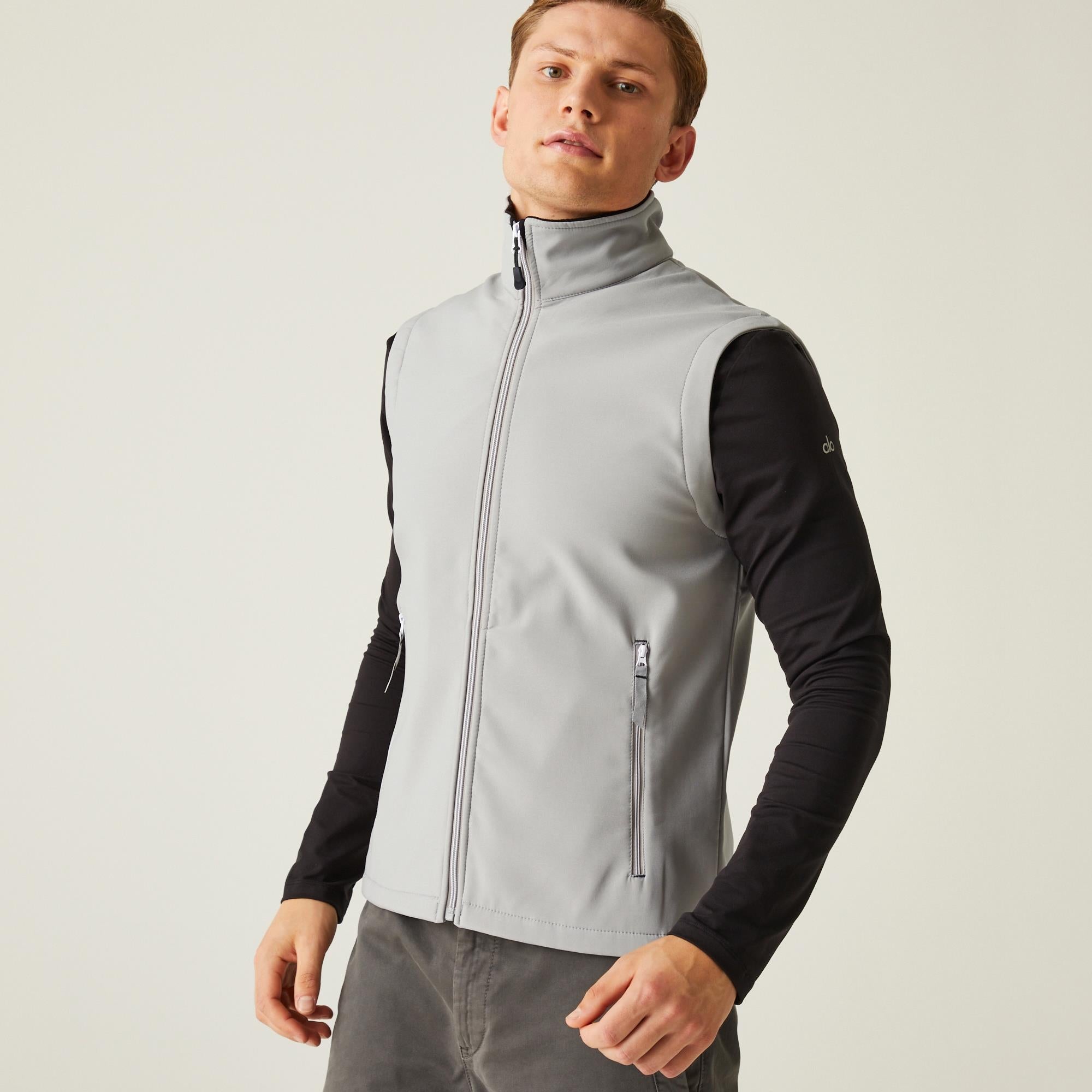Regatta Ascender mineral grey/black men's soft-shell insulated bodywarmer #TRA925