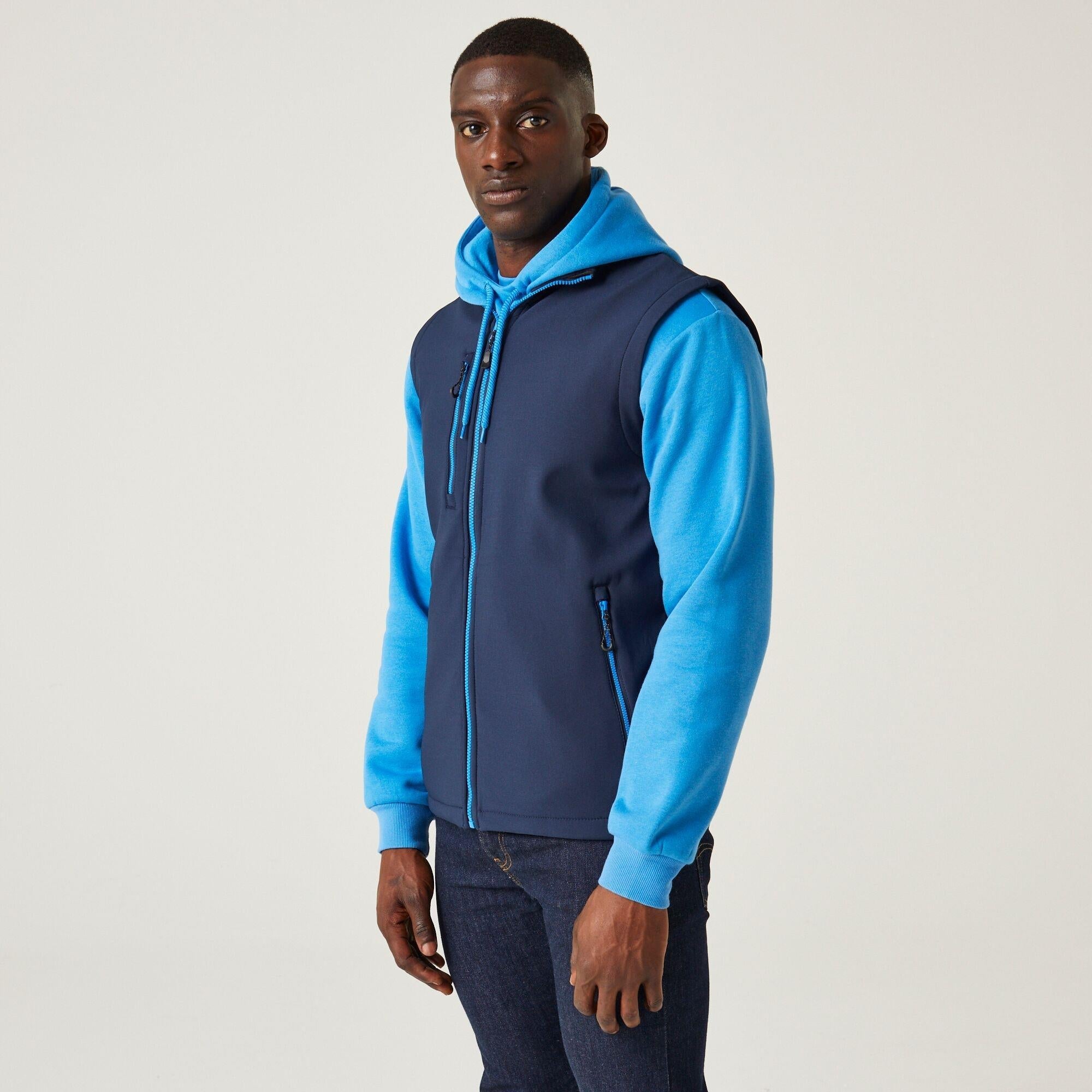 Regatta Navigate navy/french blue men's stretch soft-shell bodywarmer #TRA915