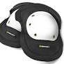 White/black riveted hard outer adjustable knee-pads (pair) #BBKP02